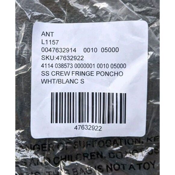 Anthropologie Moth Poncho Crew Metallic Fringe Sweater Boho Oversized Small - Picture 9 of 9